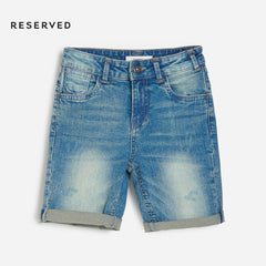 RESERVED DAMAGE STYLE DENIM SHORTS