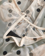 RESERVED GIRLS POLKA DOT MESH TIERED PARTY DRESS