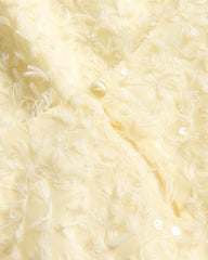 RESERVED YELLOW SEQUIN TEXTURED PARTY DRESS