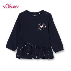 S.OLIVER LITTLE & LOVED LONG SLEEVE TOP WITH FLOUNCE