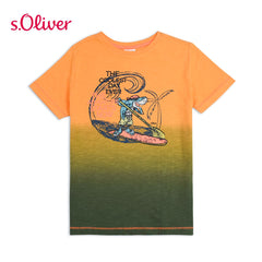 S.OLIVER ORANGE GRADIENT COOLEST DAY T-SHIRT