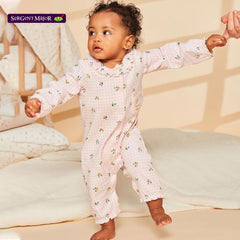 SERGENT MAJOR PINK GINGHAM WITH FLOWER PRINTED ROMPER