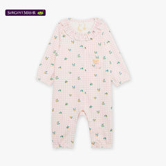 SERGENT MAJOR PINK GINGHAM WITH FLOWER PRINTED ROMPER