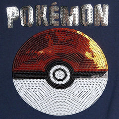 SINSAY DARK BLUE SEQUINED POKEMON T-SHIRT
