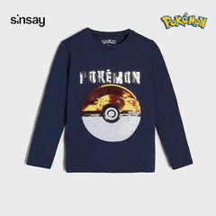 SINSAY DARK BLUE SEQUINED POKEMON T-SHIRT