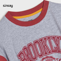 SINSAY MID GREY BROOKLYN TEAM T-SHIRT