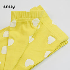 SINSAY YELLOW HEARTS PRINTED LEGGING