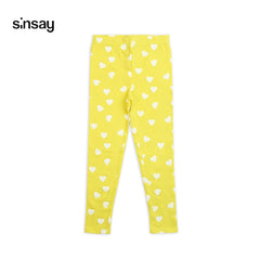 SINSAY YELLOW HEARTS PRINTED LEGGING