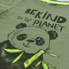 SO CUTE GREEN BE KIND TO PALNET PRINTED T-SHIRT