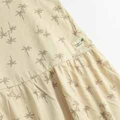 SO CUTE LIGHT BROWN TREES PRINTED DRESS