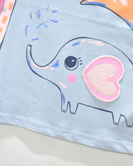 SO CUTE SKY BLUE ANIMALS T-SHIRT