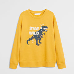 YELLOW STAY WILD ORGANIC COTTON SWEATSHIRT