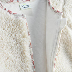 TAO OFF WHITE FAUX SHEARLING HEART ROMPER