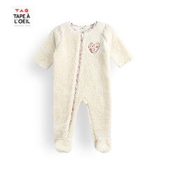 TAO OFF WHITE FAUX SHEARLING HEART ROMPER