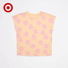 TARGET COTTON DROP SHOULDER PRINTED TOP