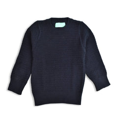 BRANDED NAVY BLUE WAFFLE KNIT JUMPER
