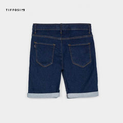 TIFFOSI ROMEO BLUE DENIM SHORTS WITH DRAWSTRINGS FOR BOYS