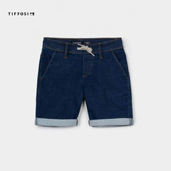 TIFFOSI ROMEO BLUE DENIM SHORTS WITH DRAWSTRINGS FOR BOYS