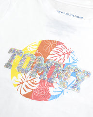 TOMMY HILFIGER WHITE TOMMY SEQUIN T-SHIRT