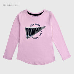 TOMMY PINK REVERSE SEQUINED T-SHIRT