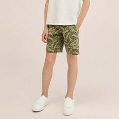 MANGO GREEN TROPICAL PRINT BERMUDA SHORTS