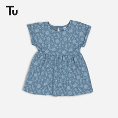 TU BABY BLUE COTTON TOP STYLE DRESS