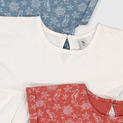 TU BABY COTTON TOP STYLE 3 PCS PACK DRESS