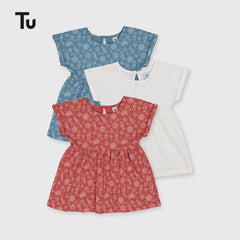 TU BABY COTTON TOP STYLE 3 PCS PACK DRESS