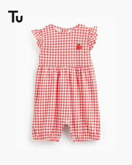 TU BABY RED GINGHAM ROMPER