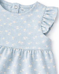 TU BABY SKY BLOOM RUFFLE ROMPER