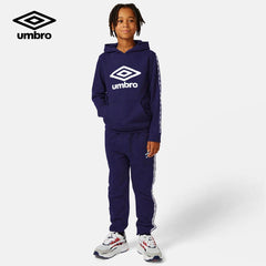 UMBRO LARGE LOGO NAVY TAPED HOODED TRACKSUIT