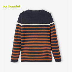VERTBAUDET BROWN MEDIUM STRIPED JUMPER