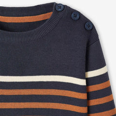 VERTBAUDET BROWN MEDIUM STRIPED JUMPER