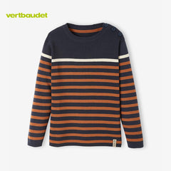 VERTBAUDET BROWN MEDIUM STRIPED JUMPER