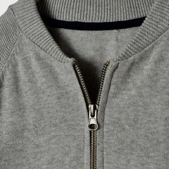 VERTBAUDET GREY TEDDY COLLAR ZIPPER CARDIGAN