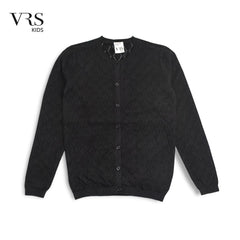 VRS GIRLS BLACK KNITTED CARDIGAN