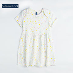 WEEKEND BABY OFF WHITE DOTTED DRESS