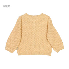 WHEAT BROWN KNITTED CLOUD MELANGE CARDIGAN