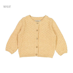 WHEAT BROWN KNITTED CLOUD MELANGE CARDIGAN