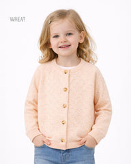 WHEAT LIGHT ORANGE KNITTED CLOUD MELANGE CARDIGAN 0519F