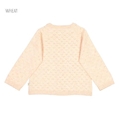 WHEAT LIGHT ORANGE KNITTED CLOUD MELANGE CARDIGAN 0519F