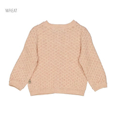 WHEAT ORANGE KNITTED CLOUD MELANGE CARDIGAN