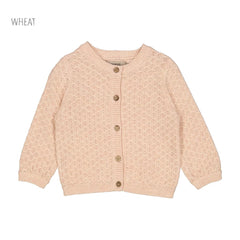 WHEAT ORANGE KNITTED CLOUD MELANGE CARDIGAN