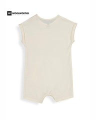 WOOLSWORTH OFF WHITE MOM DAD & ME ROMPER