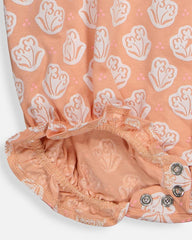 WOOLSWORTH ORANGE FLORAL 2 PCS ROMPER HAT SET