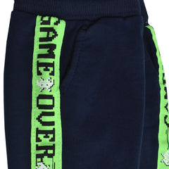 X-MAIL NAVY BLUE SIDE PANEL FLEECE BOYS TROUSER