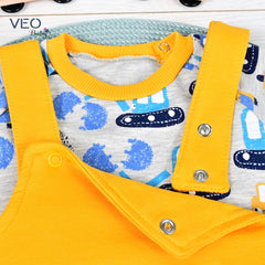 VEO BABY YELLOW PRINTED 2 PCS BODYSUIT