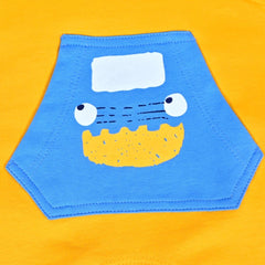 VEO BABY YELLOW PRINTED 2 PCS BODYSUIT