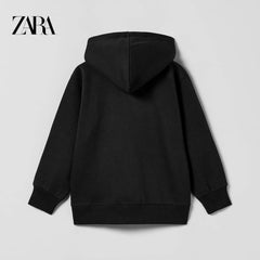 ZARA BLACK HOODED SWEATSHIRT WITH ZIP