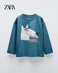 ZARA BLUE WOOFIE LONG SLEEVE T-SHIRT